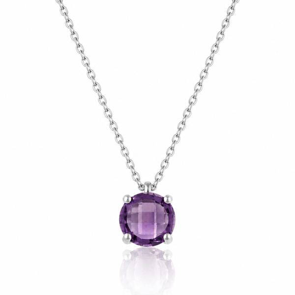 Collar Aura amatista de plata de ley 925 — tercera imagen