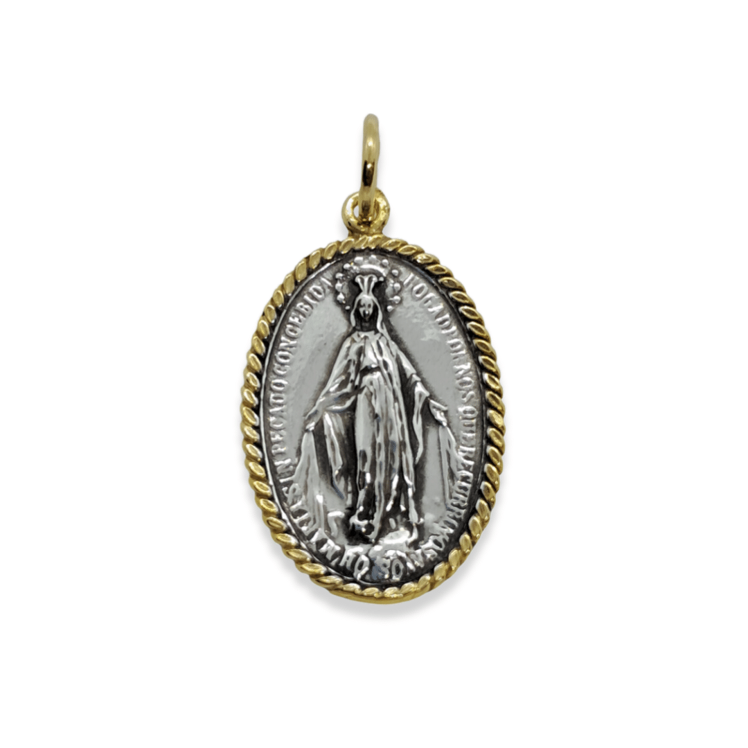 MEDALLA VIRGEN DE LA MILAGROSA PLATA - Joyeria Dasil