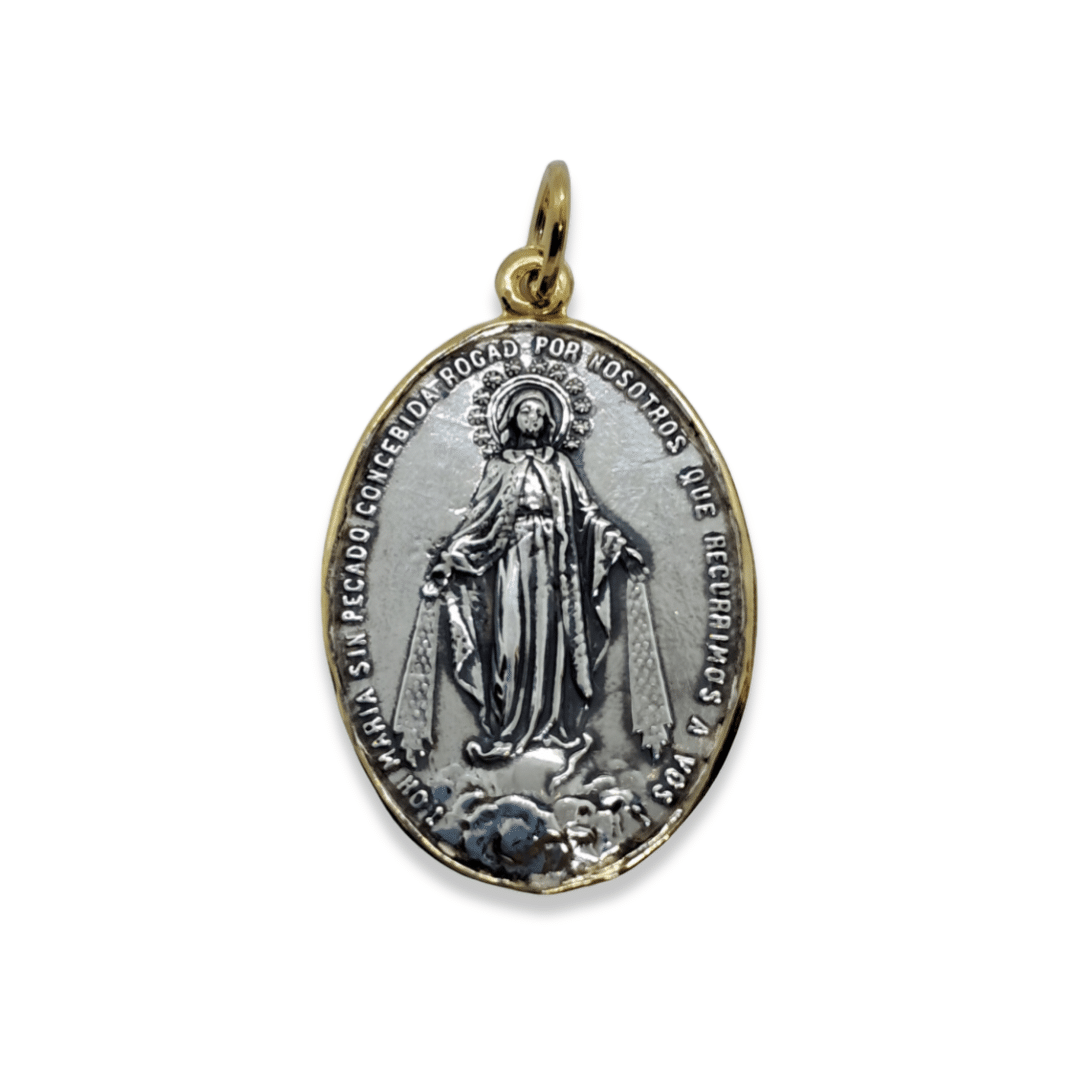 MEDALLA VIRGEN DE LA MILAGROSA PLATA - Joyeria Dasil