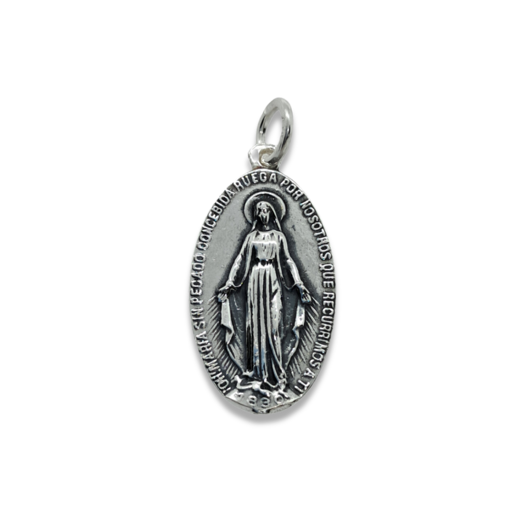 MEDALLA VIRGEN DE LA MILAGROSA PLATA - Joyeria Dasil