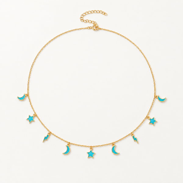 Collar Astral de plata de ley 925 bañada en oro — tercera imagen