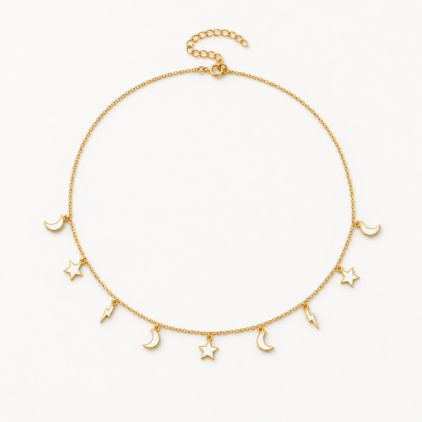 Collar Astral de plata de ley 925 bañada en oro — tercera imagen