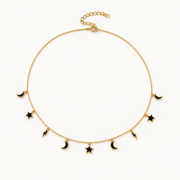 Collar Astral de plata de ley 925 bañada en oro — tercera imagen