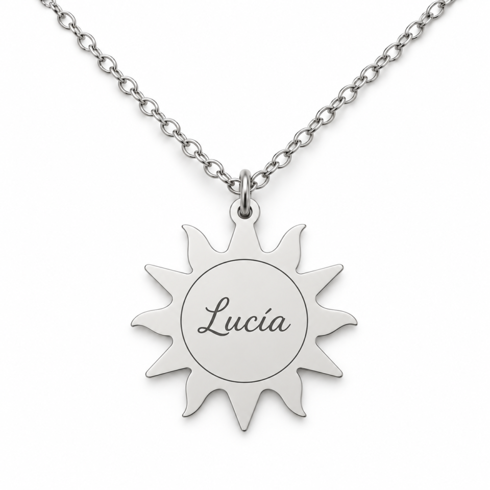 Collar sol personalizado de plata 925 con grabado