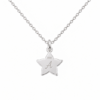 Reverso liso del colgante estrella de plata 925 con inicial A grabada