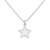 Collar estrella de 10 mm con esmalte blanco y cadena de plata 925