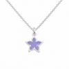 Collar estrella de 10 mm con esmalte lila y cadena de plata 925