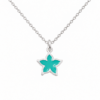 Collar estrella de 10 mm con esmalte menta y cadena de plata 925