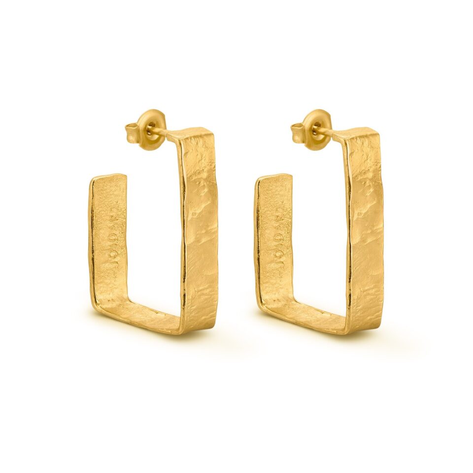 PENDIENTES DORADOS GRANDES LIGNIS ANCHOS