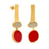 PENDIENTES DORADOS COLLAGE ROJO
