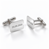Gemelos rectangulares con bordes redondeados de plata personalizados — vista de catálogo