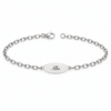 Pulsera ovalo personalizada de plata con cadena de eslabones ovalados, fotografía de catálogo