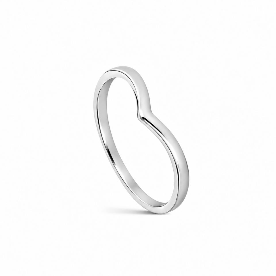Anillo tiara de plata de ley 925 con una sola línea lisa, foto de catálogo