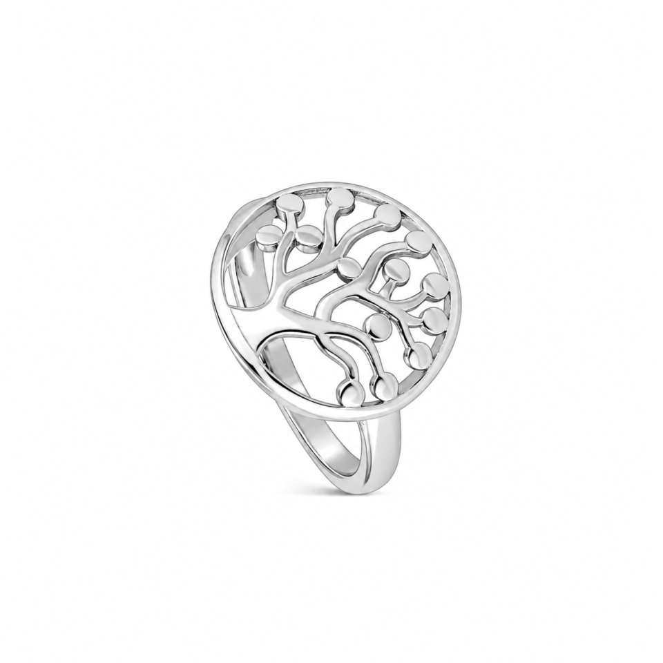 Anillo árbol de la vida de plata de ley 925, fotografía de catálogo