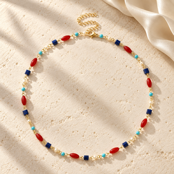 Collar Atlántico de acero inoxidable dorado — tercera imagen