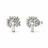 Par de pendientes de árbol con hojas de plata de ley 925 · PE021-0009