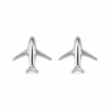 Par de pendientes avión lisos de plata 925, vista superior · PE021-0014