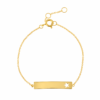 Pulsera de plata 925 dorada con placa y estrella calada, fotografía de catálogo